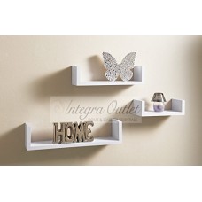 Set Of 3 Different Sizes U Shaped Wooden Floating Shelf Available in black White (White) by dy&dx - B00Q92JKT0