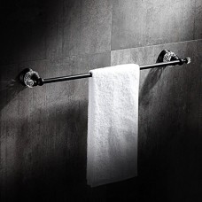 TT Porte-serviettes en cuivre porte-serviettes unipolaire européen en cristal américain bronze noir salle de bain pendentif salle de bain porte-serviettes porte-serviettes porte-serviettes mural - B07F73VX36