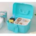 Portable Famille Handheld Medicine Cabinet First Aid Kit Boîte de rangement bleu - B01DBAAO92