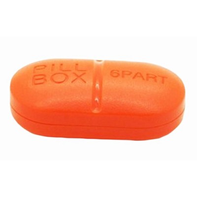 Pill Creative forme de boîte de pilules portable Six Grilles Pilulier-Orange - B06XQMHT9J