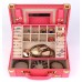 COMVIP Coffret/Boîte à Bijoux Portable en PU Trousse à Maquillage Vintage Princesse Palais 27*18.5*9cm Rouge - B07D52BWVH