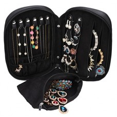 WODISON Carry-le Voyage Jewelry Case Organizer avec pochette détachable Noir (Noir) - B01J386OZY