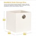 MaidMAX bacs de rangement pliable  Boîtes/Tiroirs en Tissu Cube de Rangement avec poignées en métal double  beige  lot de 6 - B07BML69YH