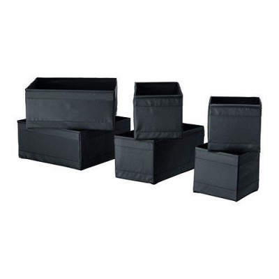 IKEA Set Of 6 Boxes Organiser  Keep Your Drawers Tidy - BLACK by Ikea - B007PFBD22