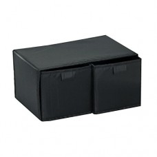 Mondex EVE727-01 Boîte de Rangement avec 2 Tiroirs Tissu/Plastique Noir 30 x 20 x 15 cm - B00DEGHQYU