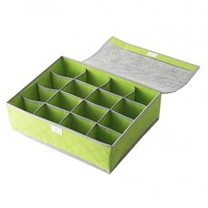 Westeng Boîte de Rangement avec 16 Compartiment Séparé en Tissu Organiseurs de Tiroir - Vert - B01LLC1FYK