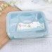 BESTONZON Boîte à bento 4 compartiments en plastique avec bol à soupe Boîte à fruits avec couvercle et cuillère (bleu) - B07FL1CRY5