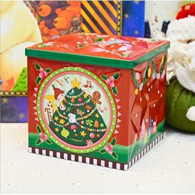 Dahanbl Superbe Creative Boîte de pomme en forme de carré de Noël Cadeau Tin Box Boîte Carrée (Arbre de Noël) - B07B66Y91D